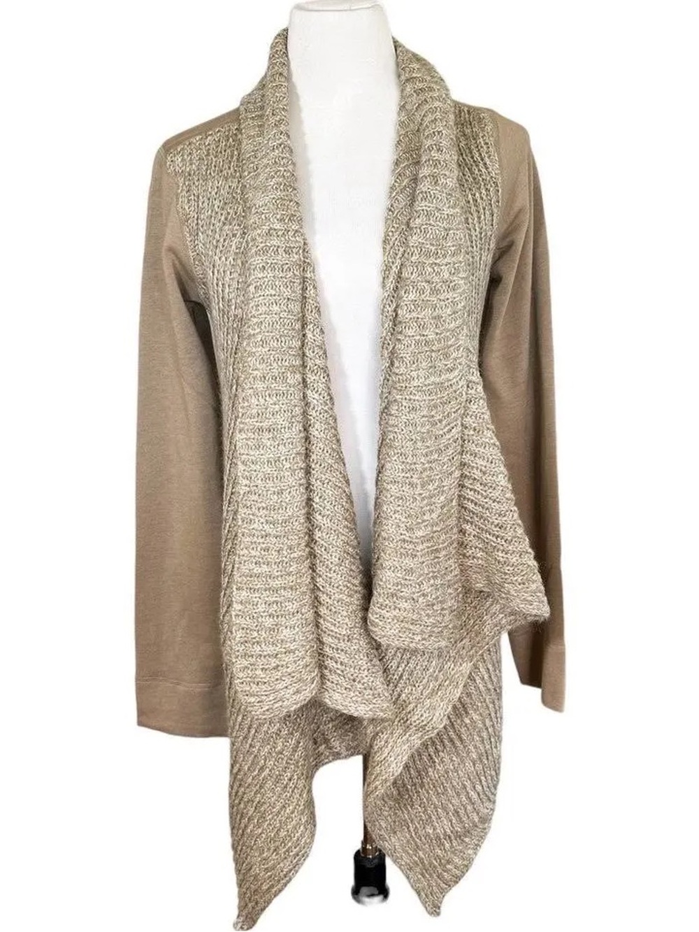 Prana Dark Khaki organic cotton and wool blend demure cardigan NWT